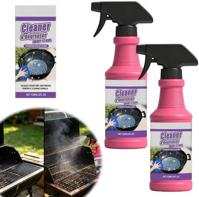Main image of Fast Acting Heavy Duty Grill Degreaser Spray, Multi Functional Grease Remover for Outdoor Grill, 2026 New BBQ Grill Cleaner, Grill Cleaning Spray for Kitchen for Kitchen Grates, Racks, Drip Pans(2Pcs)