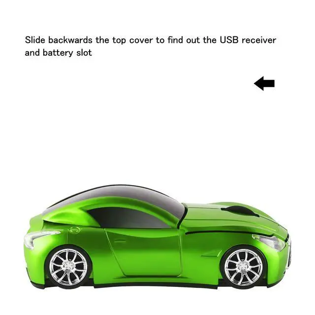 Alt view image 3 of 7 - Cool Sport Car Shape 2.4GHz Wireless Mouse Optical Cordless Mice with USB Receiver for PC Laptop Computer 1600DPI 3 Buttons