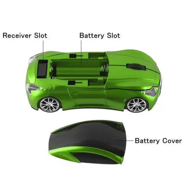 Alt view image 4 of 7 - Cool Sport Car Shape 2.4GHz Wireless Mouse Optical Cordless Mice with USB Receiver for PC Laptop Computer 1600DPI 3 Buttons