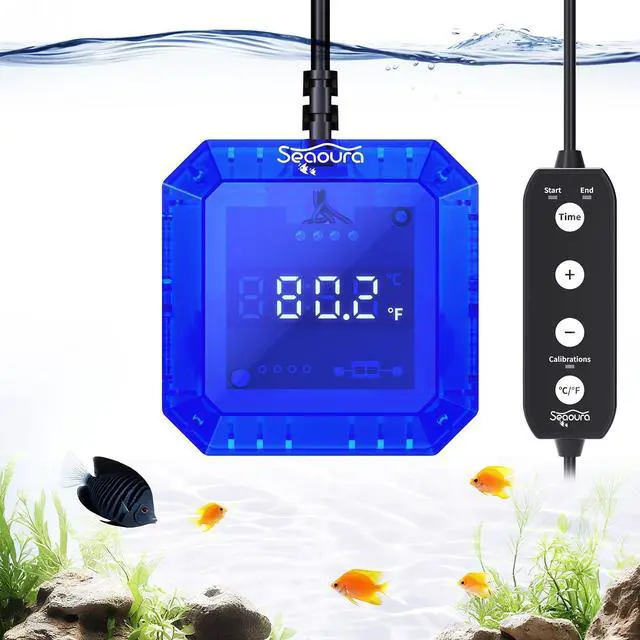 Main image of Aquarium Thermometer Submersible, Digital Fish Tank Thermometers with USB for GlassTank, Aquariums Temperature Gauge ±1 Accurate, Suitable for Fish, Turtle, Saltwater or Freshwater, 6.56ft Power Cord