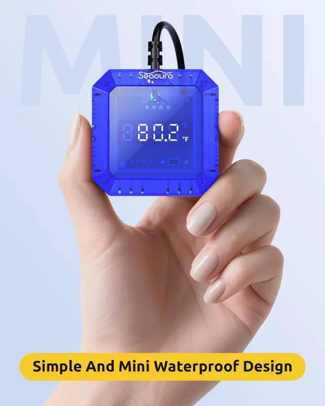 Alt view image 7 of 7 - Aquarium Thermometer Submersible, Digital Fish Tank Thermometers with USB for GlassTank, Aquariums Temperature Gauge ±1 Accurate, Suitable for Fish, Turtle, Saltwater or Freshwater, 6.56ft Power Cord