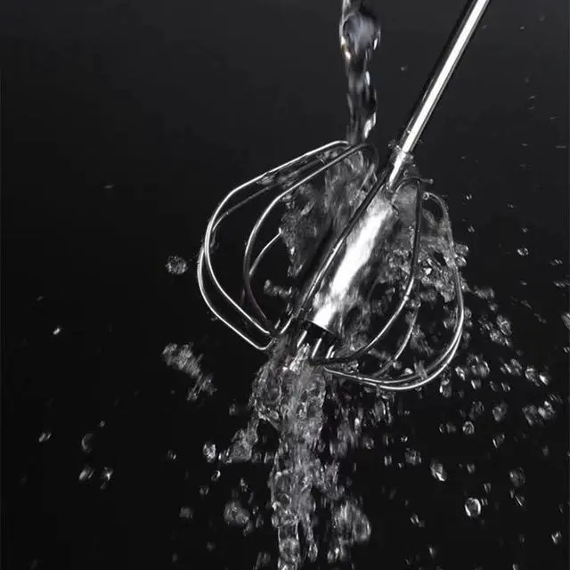 Alt view image 3 of 7 - 2 PCS Stainless Steel Semi-Automatic Whisk, Hand Push Rotary Whisk Blender, Versatile Milk Frother for Blending, Whisking, Stirring (12 Inch)