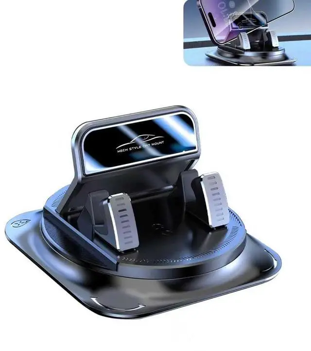 Main image of Car Dashboard Phone Holder, Anti-Slip Grips & One-Hand Operation Cell Phone Holder, 360 Degree Adjustable Dashboard Navigation Mount, Universal for Most Cars (Black)