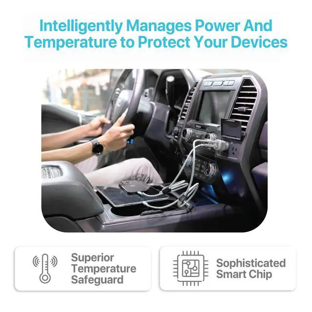 Alt view image 5 of 7 - USB C Car Charger, Compact 38W 2-Port, LED Indicator Type C Charger with Power Delivery/Quick Charge, Compatible with iPhone 17 16 15 14 13 Series, Pixel 3 2 XL, iPad Pro, More