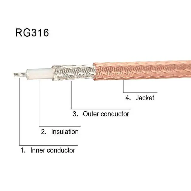 Alt view image 5 of 6 - Coax UHF Female SO-239 to SMA Female Adapter Extension Cable RG316 12" for Baofeng CB Radio Handheld Walkie Talkie 2pcs
