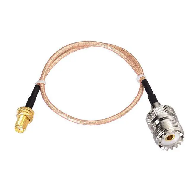 Alt view image 2 of 6 - Coax UHF Female SO-239 to SMA Female Adapter Extension Cable RG316 12" for Baofeng CB Radio Handheld Walkie Talkie 2pcs