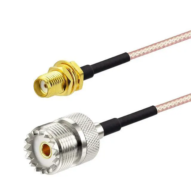 Alt view image 3 of 6 - Coax UHF Female SO-239 to SMA Female Adapter Extension Cable RG316 12" for Baofeng CB Radio Handheld Walkie Talkie 2pcs