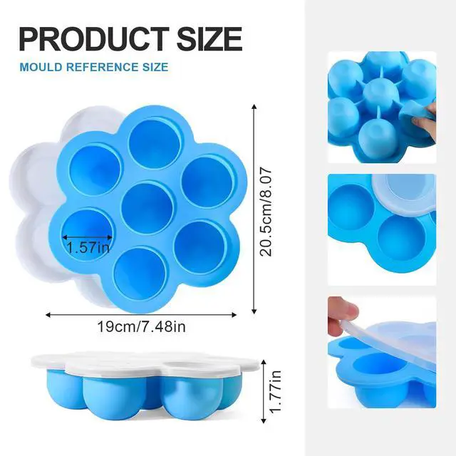 Alt view image 2 of 7 - 2 PCS Egg Bites Silicone Mold, Sous Vide Egg Bite Maker, Fits Instant Pot 5,6,8 qt Pressure Cooker