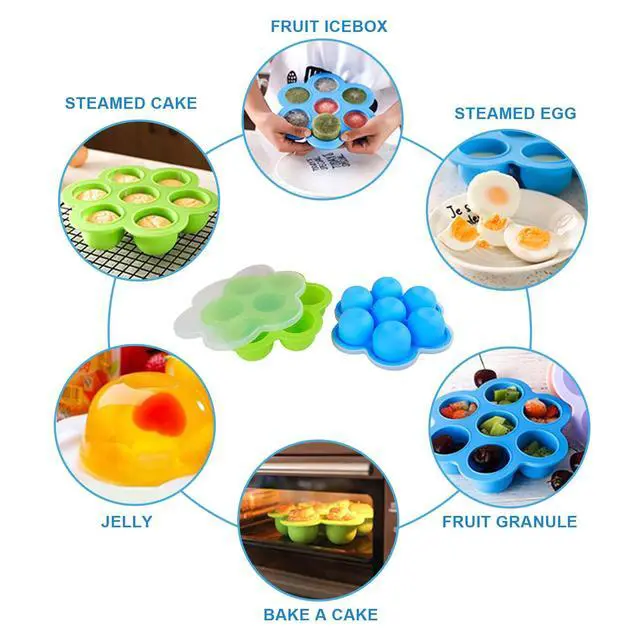 Alt view image 4 of 7 - 2 PCS Egg Bites Silicone Mold, Sous Vide Egg Bite Maker, Fits Instant Pot 5,6,8 qt Pressure Cooker
