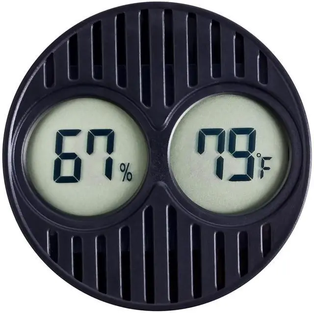 Main image of Mini Digital Hygrometer & Thermometer for Humidors Indoor/Outdoor Temperature & Humidity Gauge for Greenhouse, Incubator, Reptile Terrarium & Jars, °F/°CPack of 1
