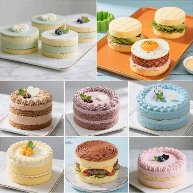 Alt view image 3 of 7 - Round Silicone Mold for Baking, 4inch Large Breakfast Sandwiches Mold Silicone for Whoopie Pie, Non-Stick Hamburger Buns Muffin Top Pan Molds for Egg Pan, Resin Coaster