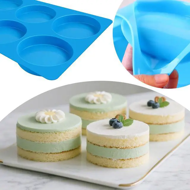 Alt view image 6 of 7 - Round Silicone Mold for Baking, 4inch Large Breakfast Sandwiches Mold Silicone for Whoopie Pie, Non-Stick Hamburger Buns Muffin Top Pan Molds for Egg Pan, Resin Coaster