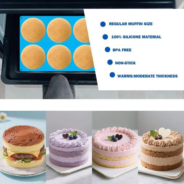 Alt view image 5 of 7 - Round Silicone Mold for Baking, 4inch Large Breakfast Sandwiches Mold Silicone for Whoopie Pie, Non-Stick Hamburger Buns Muffin Top Pan Molds for Egg Pan, Resin Coaster
