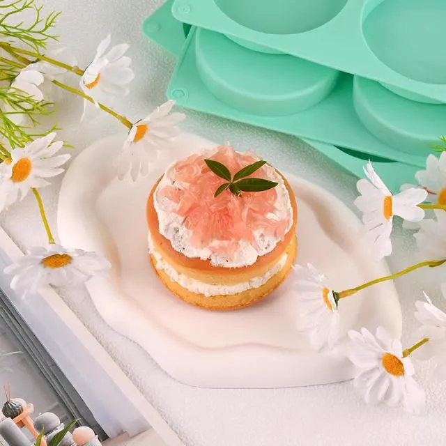 Alt view image 6 of 6 - 3Pcs Silicone Muffin Top Pan, 4Inch Muffin Top Pans Non-stick, 6-Cavity Round Baking Molds for Mini Cake, Muffin Top, Dessert, Hamburger, Sandwiches Making