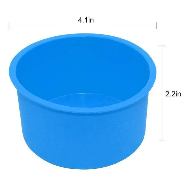 Alt view image 3 of 6 - Silicone Mini Round Cake Molds, 4 Inch, Blue, Reusable, Non-Stick, Microwave, Oven, Freezer Safe
