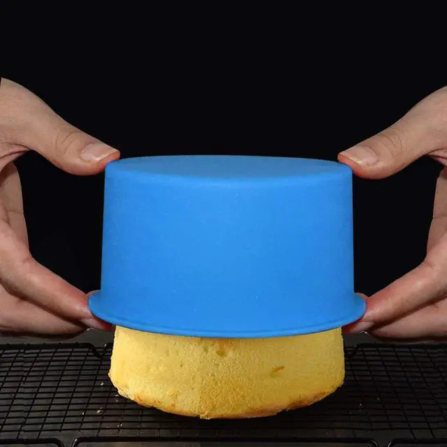 Alt view image 4 of 6 - Silicone Mini Round Cake Molds, 4 Inch, Blue, Reusable, Non-Stick, Microwave, Oven, Freezer Safe