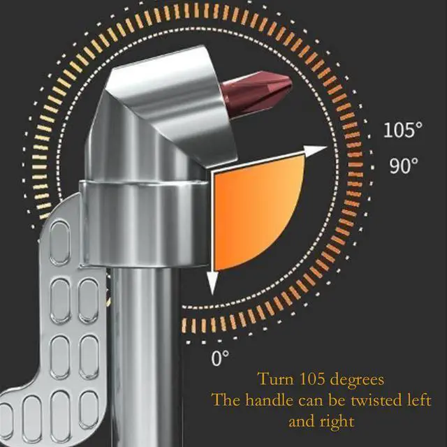 Alt view image 3 of 6 - 2026 new angular tool screw holder, 105 degree right angle drill bit holder, with multifunctional elbow screwdriver head set, suitable for working in narrow spaces (long)