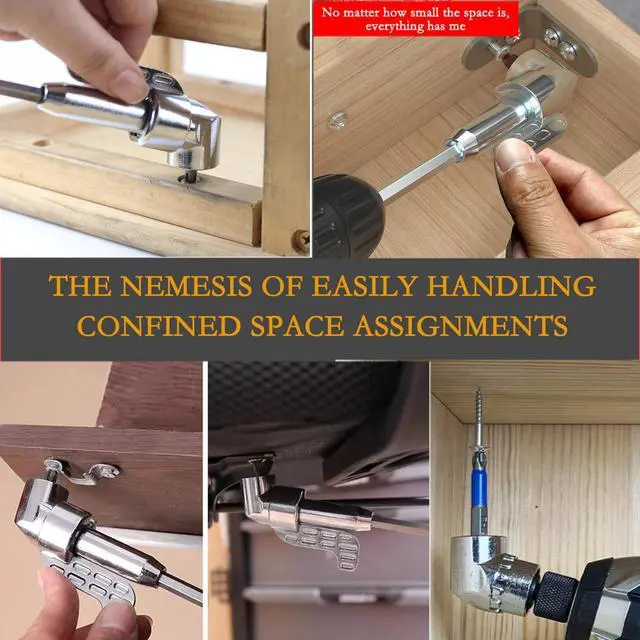 Alt view image 5 of 6 - 2026 new angular tool screw holder, 105 degree right angle drill bit holder, with multifunctional elbow screwdriver head set, suitable for working in narrow spaces (long)