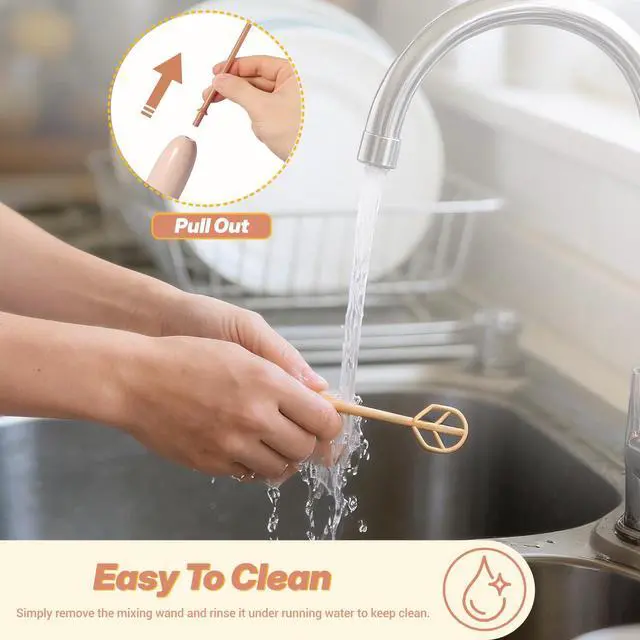 Alt view image 4 of 7 - Handheld Electric Baby Formula Mixer - 2 Stirring Sticks, Ideal for Bottle, Protein Powder, Coffee - Portable for Travel, Office & Home (Brown)