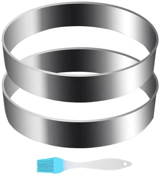 Main image of Stainless Steel Omelet Ring - 2pcs 8' Nonstick Cooking Rings for Pancake, Omelette, Sandwich (Large Size)