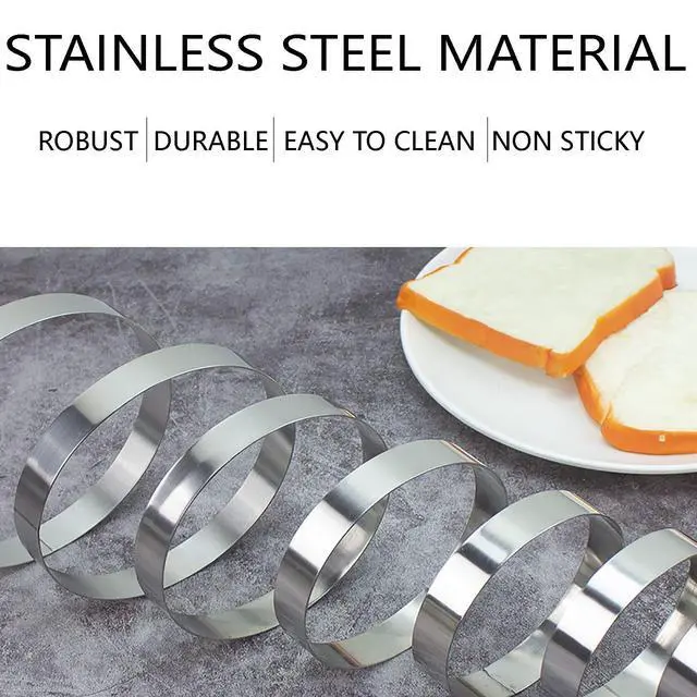 Alt view image 2 of 6 - Stainless Steel Omelet Ring - 2pcs 8' Nonstick Cooking Rings for Pancake, Omelette, Sandwich (Large Size)