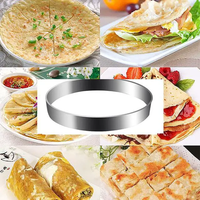 Alt view image 4 of 6 - Stainless Steel Omelet Ring - 2pcs 8' Nonstick Cooking Rings for Pancake, Omelette, Sandwich (Large Size)