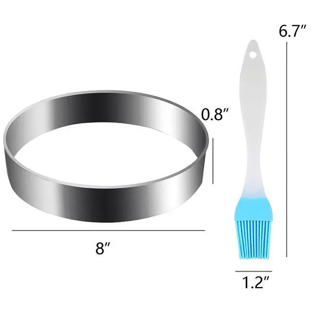 Alt view image 6 of 6 - Stainless Steel Omelet Ring - 2pcs 8' Nonstick Cooking Rings for Pancake, Omelette, Sandwich (Large Size)