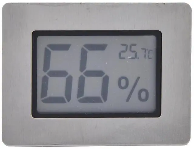 Main image of Mini Hygrometer Thermometer, Cigar Embedded Design LCD Electronic Digital Indoor Humidity Gauge Monitor for Cigar Box, Guitar Case, Jars, Wine Cabinet, Greenhouse, Cellar