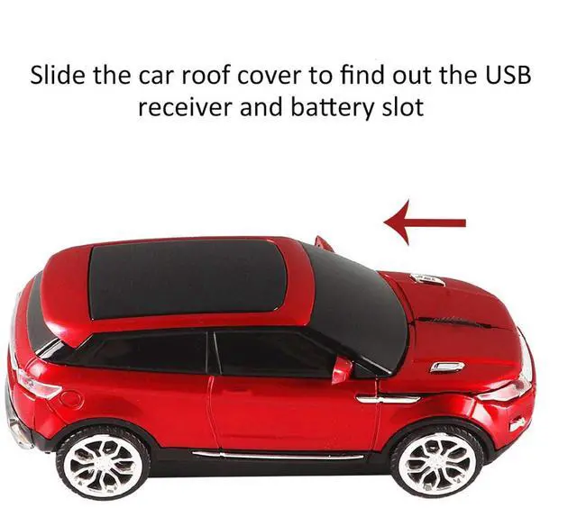 Alt view image 4 of 7 - Cool SUV Car Shaped Wireless Mouse 1600 DPI Optical Cordless Mice with USB Receiver for Office School Travel for PC Computer Laptop Gift (Red-1 Pack)