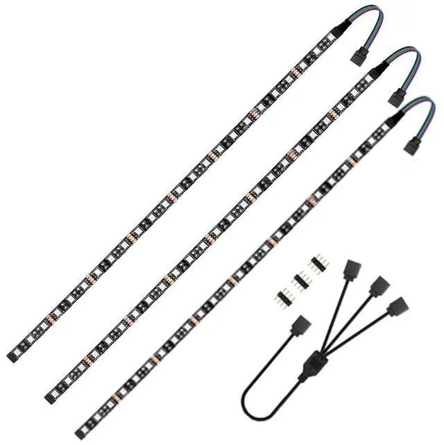 Main image of LED RGB PC Light Strip 3PCs 19.7in RGB LED Strip for 12V 4-Pin RGB LED headers for ASUS Aura Sync, Gigabyte RGB Fusion, MSI Mystic Light, ASRock RGB