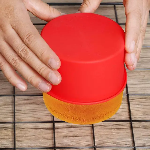 Alt view image 5 of 7 - 12pcs Silicone Cake Mold Baking Round Cake Molds 4 Inch Non-Stick Baking Pan Kitchen Silicone Cake Molds for Baking(Red, 4inch)