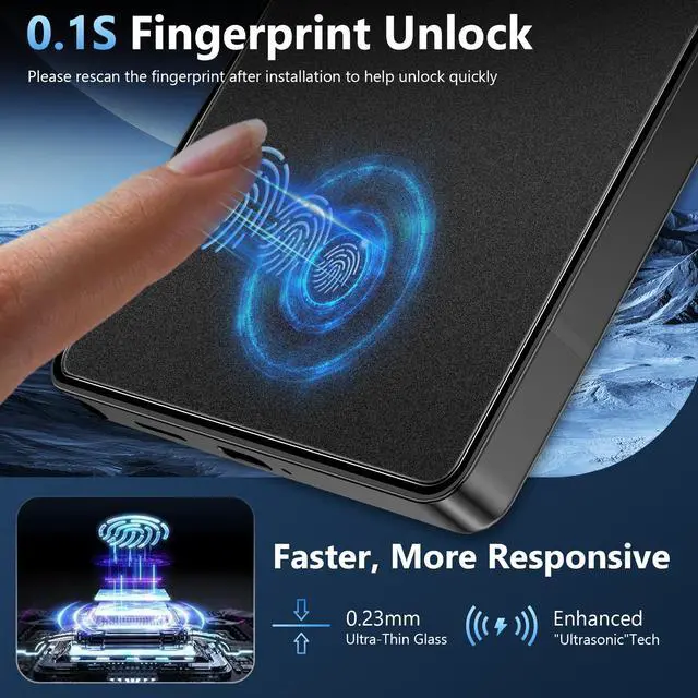 Alt view image 2 of 7 - 2 Pack for Samsung Galaxy S26 Ultra Matte Screen Protector Glass,Fingerprint Unlocking, Anti Glare, Anti Fingerprint, Shatterproof Sensitive Touch Quick Installation