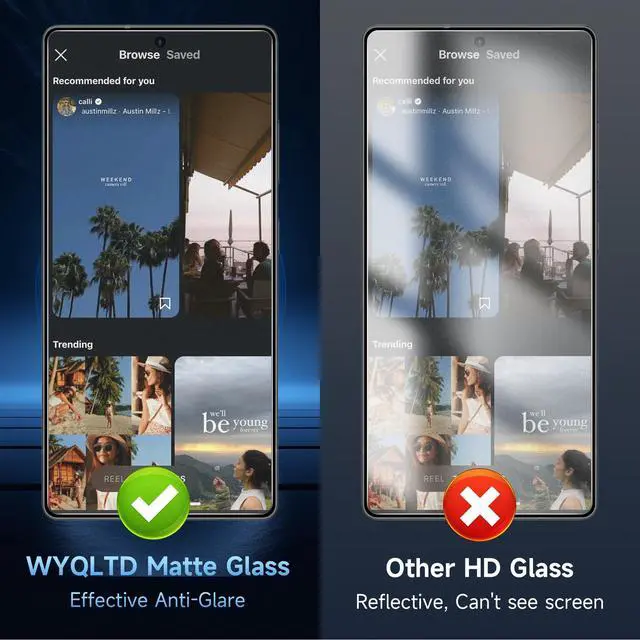 Alt view image 3 of 7 - 2 Pack for Samsung Galaxy S26 Ultra Matte Screen Protector Glass,Fingerprint Unlocking, Anti Glare, Anti Fingerprint, Shatterproof Sensitive Touch Quick Installation