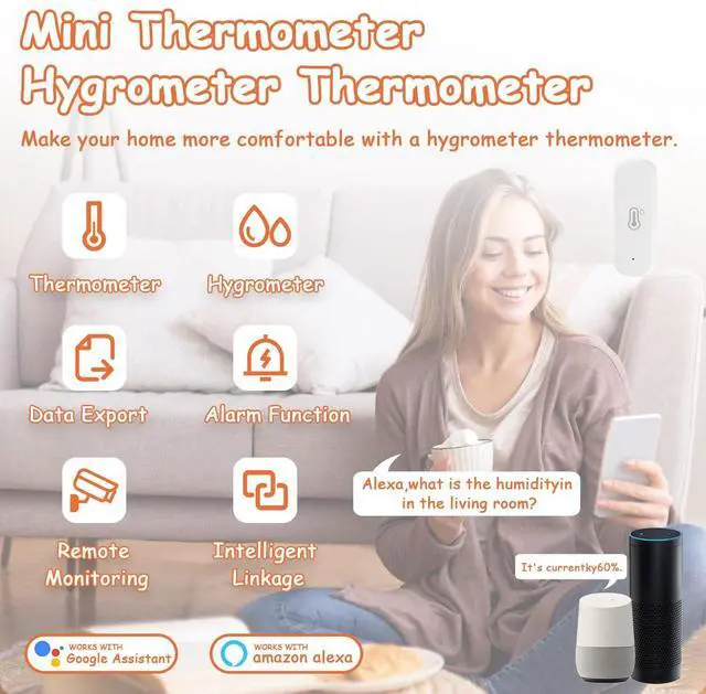 Alt view image 6 of 7 - WiFi Hygrometer Thermometer Sensor (1 Pack)