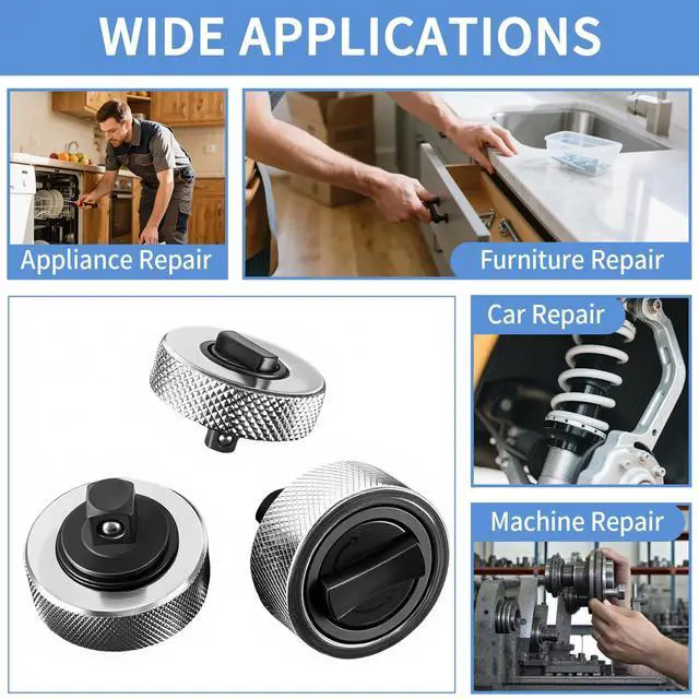Alt view image 7 of 7 - 3 Pcs Mini Finger Ratchet Set 1/4" 3/8" 1/2" Drive Palm Ratchet Set Reversible Stubby Thumbwheel Ratchet Wrench Set Finger Socket Driver for Tight Spaces