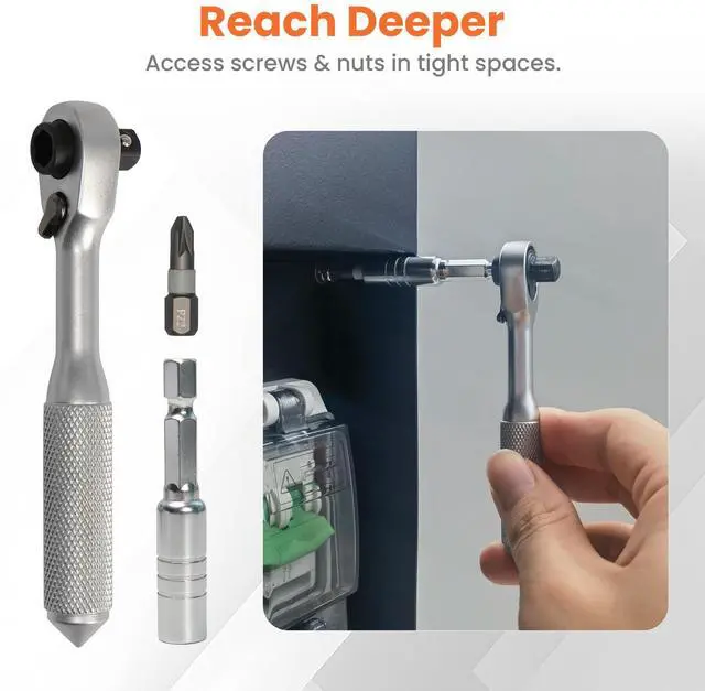 Alt view image 6 of 7 - Precision Screwdriver Set with Ratchet Wrench & Magnetic Bit Driver