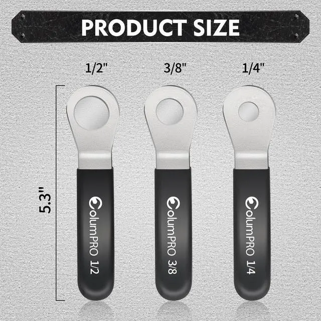 Alt view image 4 of 7 - 3PCS Low Profile Breaker Bar Set, Non-Ratcheting Stubby Socket Wrench Set, 1/4", 3/8", 1/2" Drive, Extra Low Profile Socket Lever for Tight Spaces, Auto, Boat & RV Repair