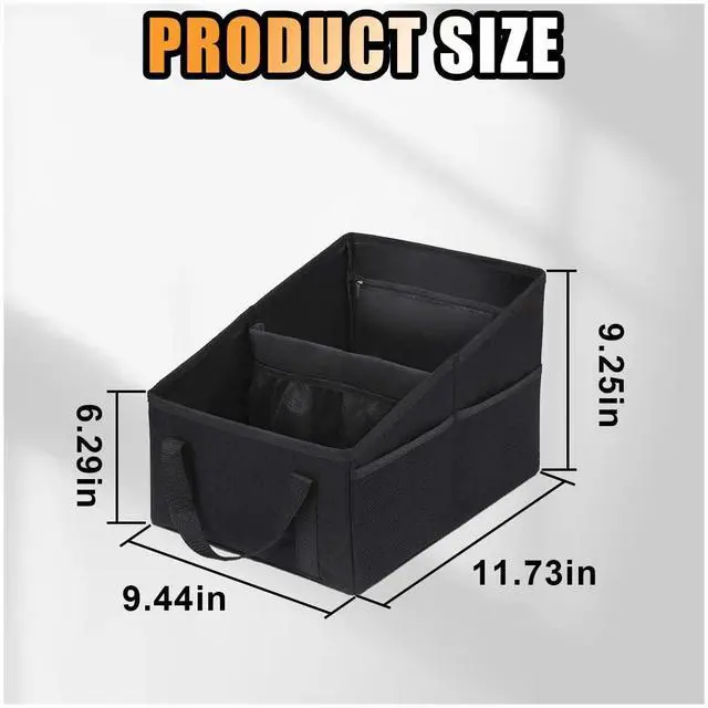 Alt view image 2 of 6 - Car Seat Organizer, Foldable Car Storage Organizer with 4 Cup Holders, Rear & Front Seat Storage Bags, Black