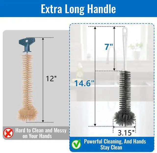 Alt view image 3 of 6 - Garbage Disposal Cleaning Brush with 14.6" Long Handle Deep Clean for Sink Disposal, Removes Odor & Residue, Universal Fit, Durable and Easy to Rinse