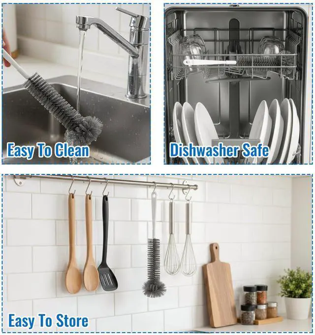 Alt view image 6 of 6 - Garbage Disposal Cleaning Brush with 14.6" Long Handle Deep Clean for Sink Disposal, Removes Odor & Residue, Universal Fit, Durable and Easy to Rinse