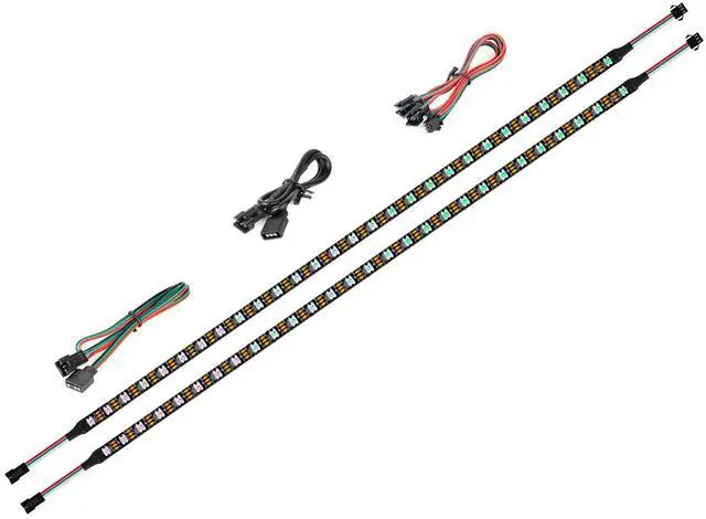 Main image of WS2812B IC PC Light Strip 2PCs 19in Individually Addressable for 5V 3Pin LED Headers for Asus Aura, Gigabyte RGB Fusion, MSI Mystic Light