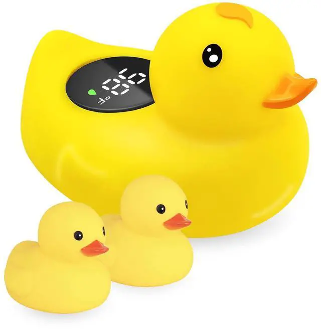 Main image of Baby Bath Tub Thermometer for Newborn - Bathtub Water Temperature Thermometer for Toddler, Safety Floating Bathing Tub Toy Newborn Bath Essentials, Gift for Mom Kid Girls Boys (Duck)
