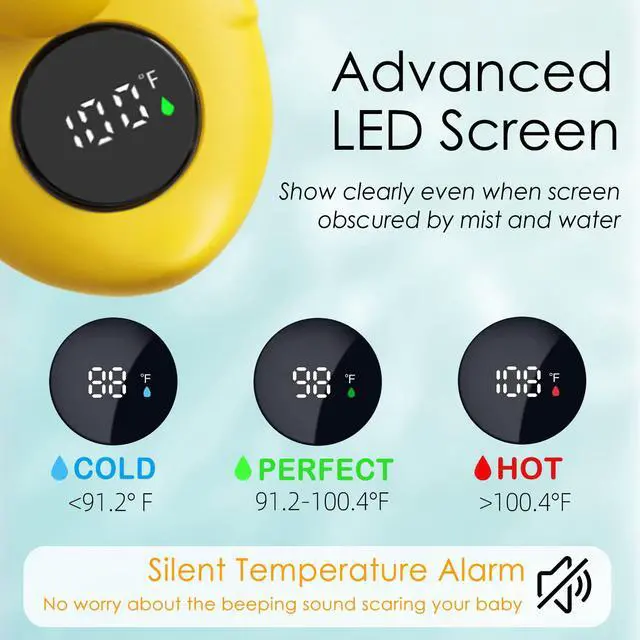 Alt view image 4 of 7 - Baby Bath Tub Thermometer for Newborn - Bathtub Water Temperature Thermometer for Toddler, Safety Floating Bathing Tub Toy Newborn Bath Essentials, Gift for Mom Kid Girls Boys (Duck)