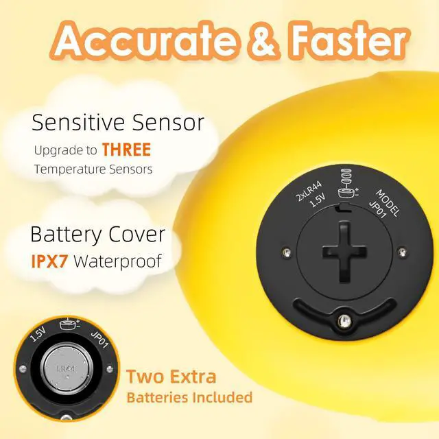 Alt view image 5 of 7 - Baby Bath Tub Thermometer for Newborn - Bathtub Water Temperature Thermometer for Toddler, Safety Floating Bathing Tub Toy Newborn Bath Essentials, Gift for Mom Kid Girls Boys (Duck)