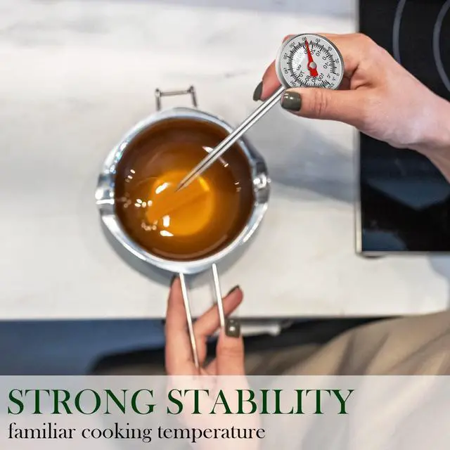 Alt view image 6 of 6 - 4 Pieces Stainless Steel Kitchen Pocket Thermometer Immediate Read 1 Inch Dial Food Thermometer with 4 Pcs Sleeves for Milk Frothing Oven Meat Cooking Probe Water Grill Coffee BBQ