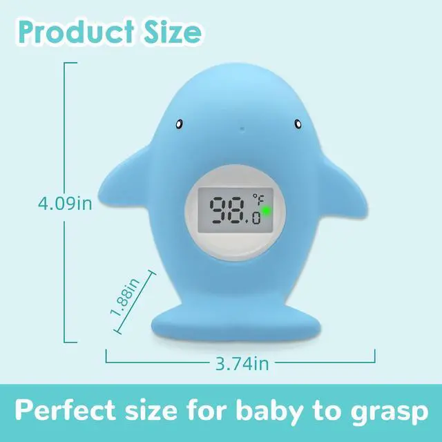 Alt view image 6 of 6 - Baby Bath Tub Thermometer - Bathtub Water Thermometer with Room Temperature - Safety Floating Whale Bathtub Toy - New Upgraded Mute Flashing Alert, Gift for Mom Newborn Infant