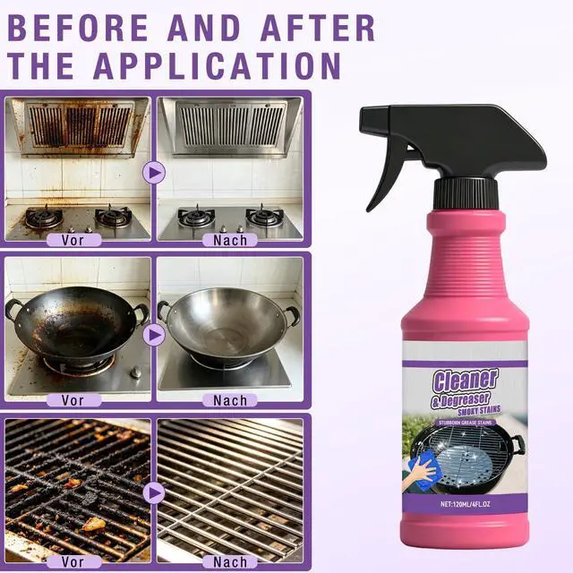 Alt view image 5 of 7 - Fast-Acting Heavy-Duty Grill Degreaser Spray,Heavy Duty BBQ Grill Degreaser,All Purpose Heavy Duty Cleaner for Burnt Food & Grease(2PCS)