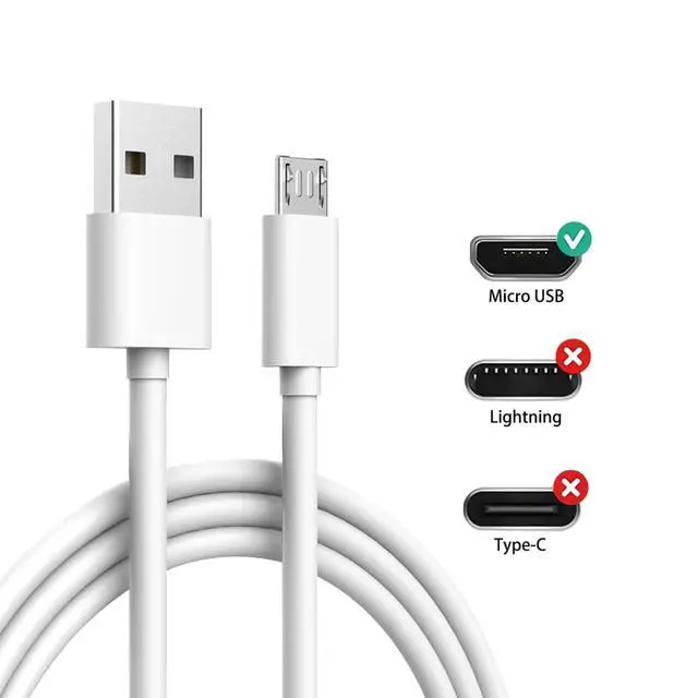 Alt view image 2 of 5 - 3-Pack 10 FT Cable Replacement for Ring Indoor Cam - USB-A to Micro USB Charger Cord White