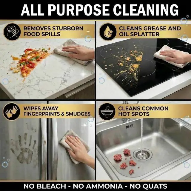 Alt view image 7 of 7 - 8X Multi-Surface Cleaner Concentrate - Makes 1 Gallon of Cleaner for Kitchen and Bath - Safe for Granite and Quartz Countertops - 16oz (No Sprayer Included)