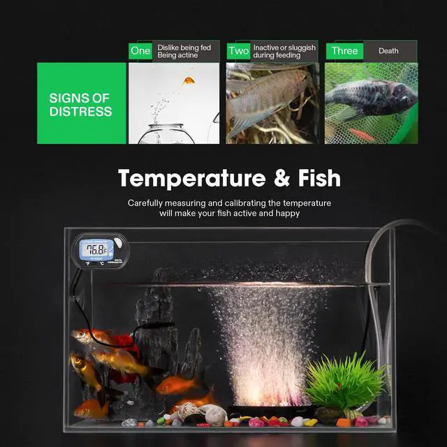 Alt view image 2 of 7 - 4-Pack LCD Digital Aquarium Thermometer Fish Tank Water Terrarium Temperature with Suction Cup for Turtle